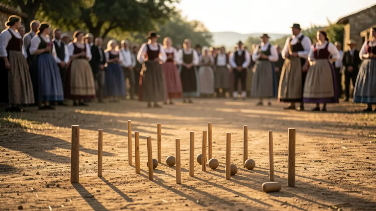Imagem de participantes a jogar à malha num evento tradicional no Alentejo.