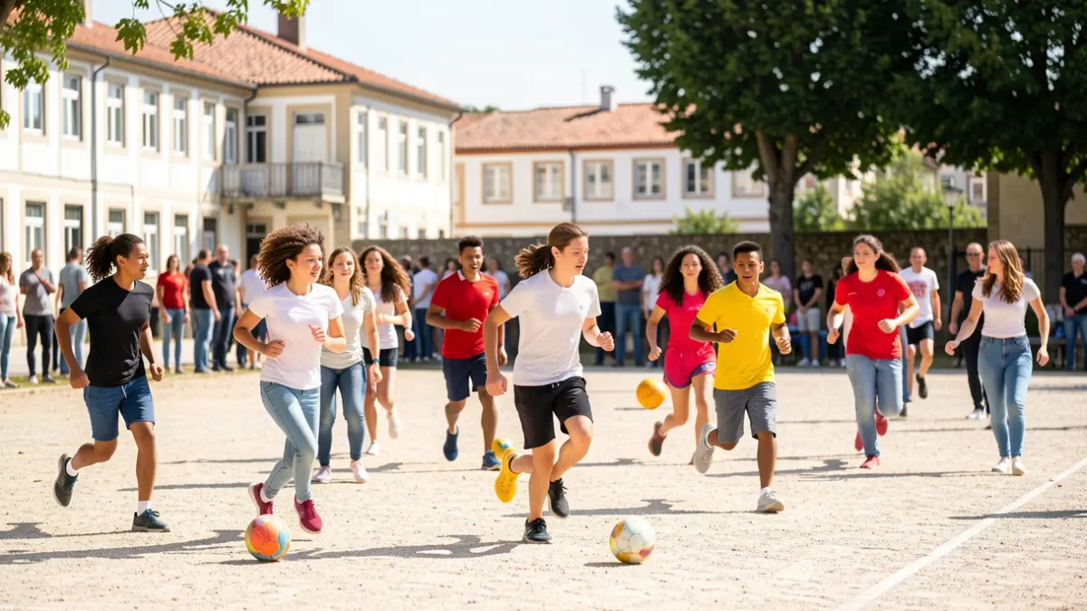 Imagen genérica de alumnos practicando deporte en una escuela.