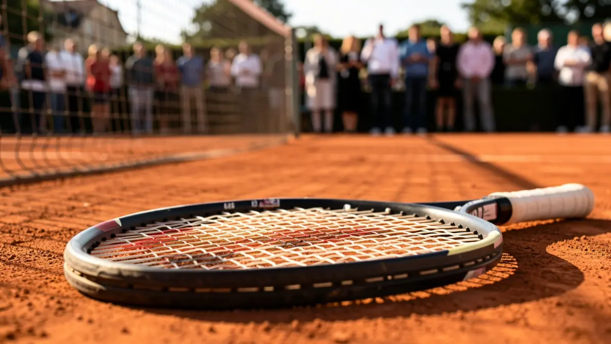 Municipal tennis court with net in the background under late afternoon light.