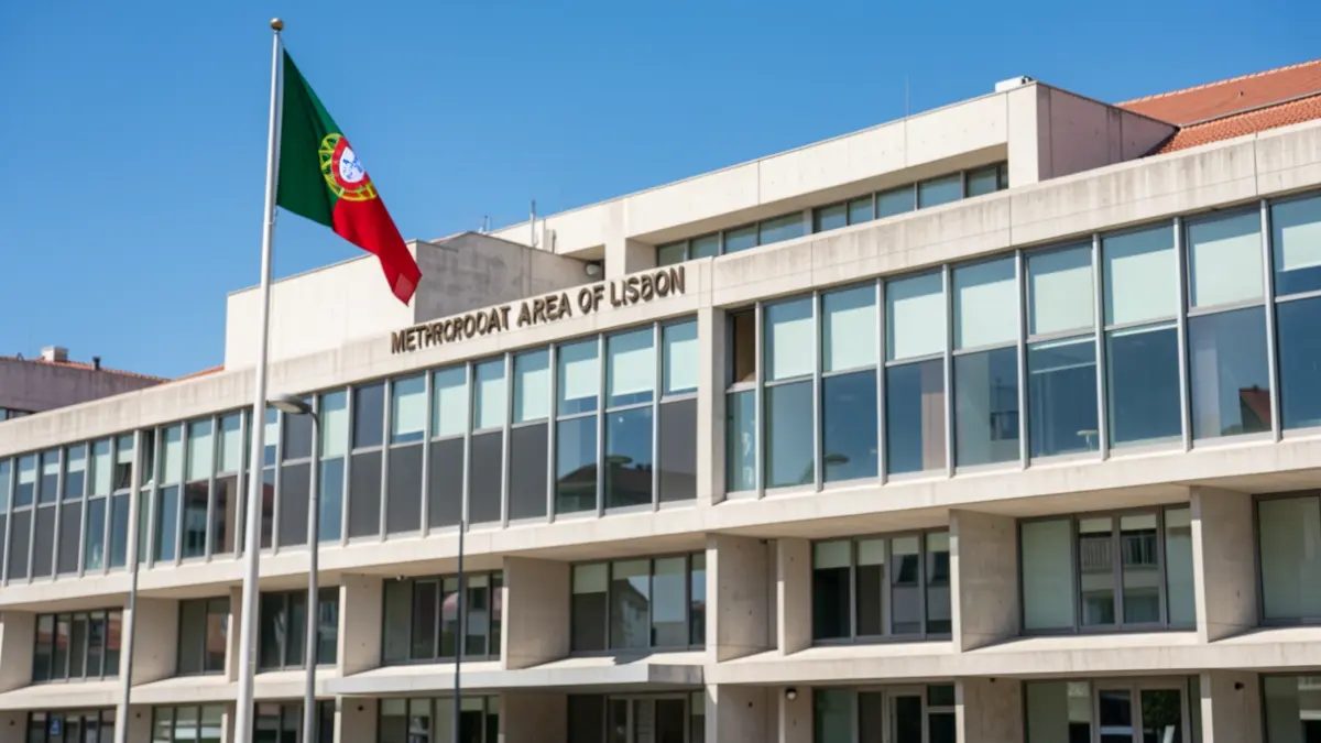 Facade of the Metropolitan Area of Lisbon (AML) building.