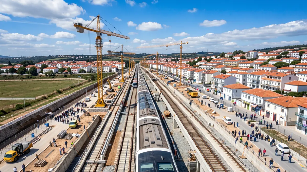 Extension of the Porto metro line under construction towards Gondomar and Trofa.