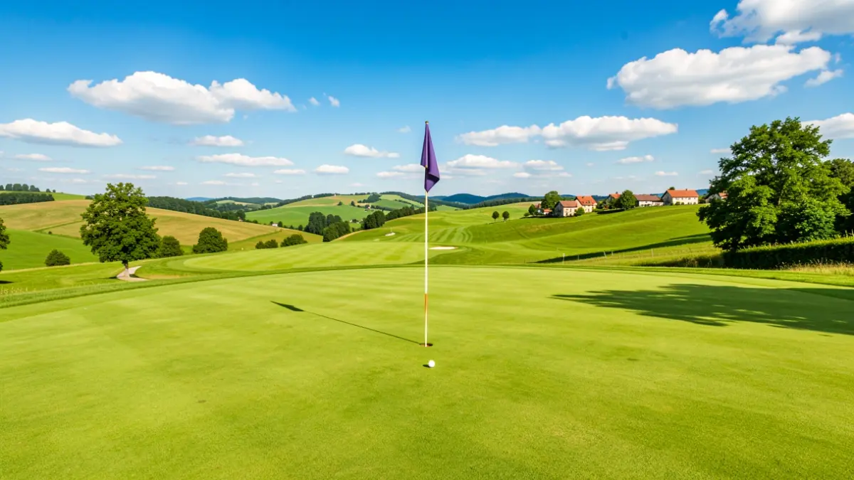 Imagen genérica de un campo de golf con el hoyo y la bandera.