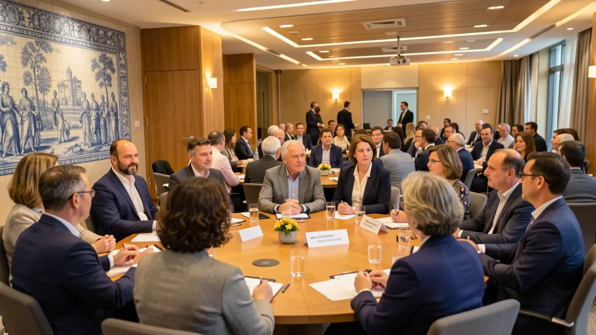 Generic image of a conference on child health in Portugal, focusing on discussion and international cooperation.