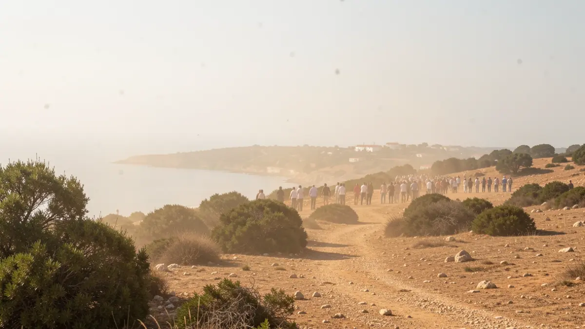 Generic image of a Portuguese island landscape with airborne dust particles.