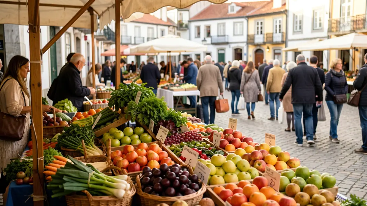 Mercado da Terra em Mêda com produtores locais e gastronomia.
