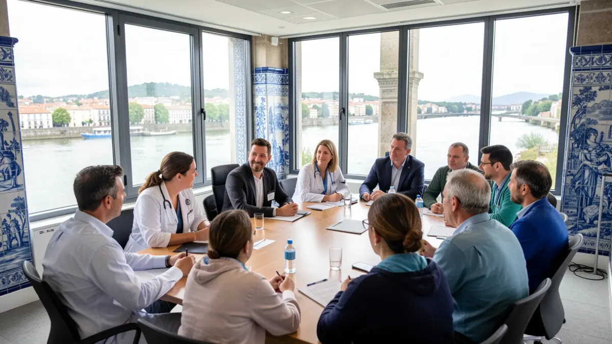 Generic image of a health meeting with representatives from various institutions and the community.