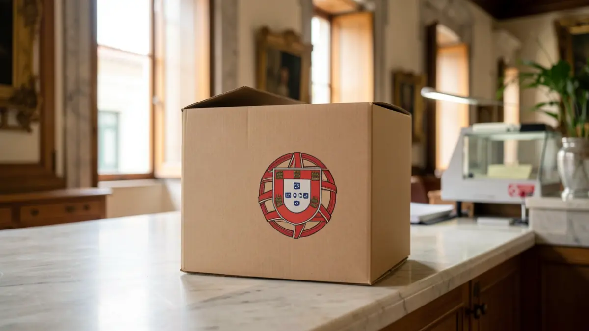 Donation box for the Europacolon Portugal National Collection in a public space.
