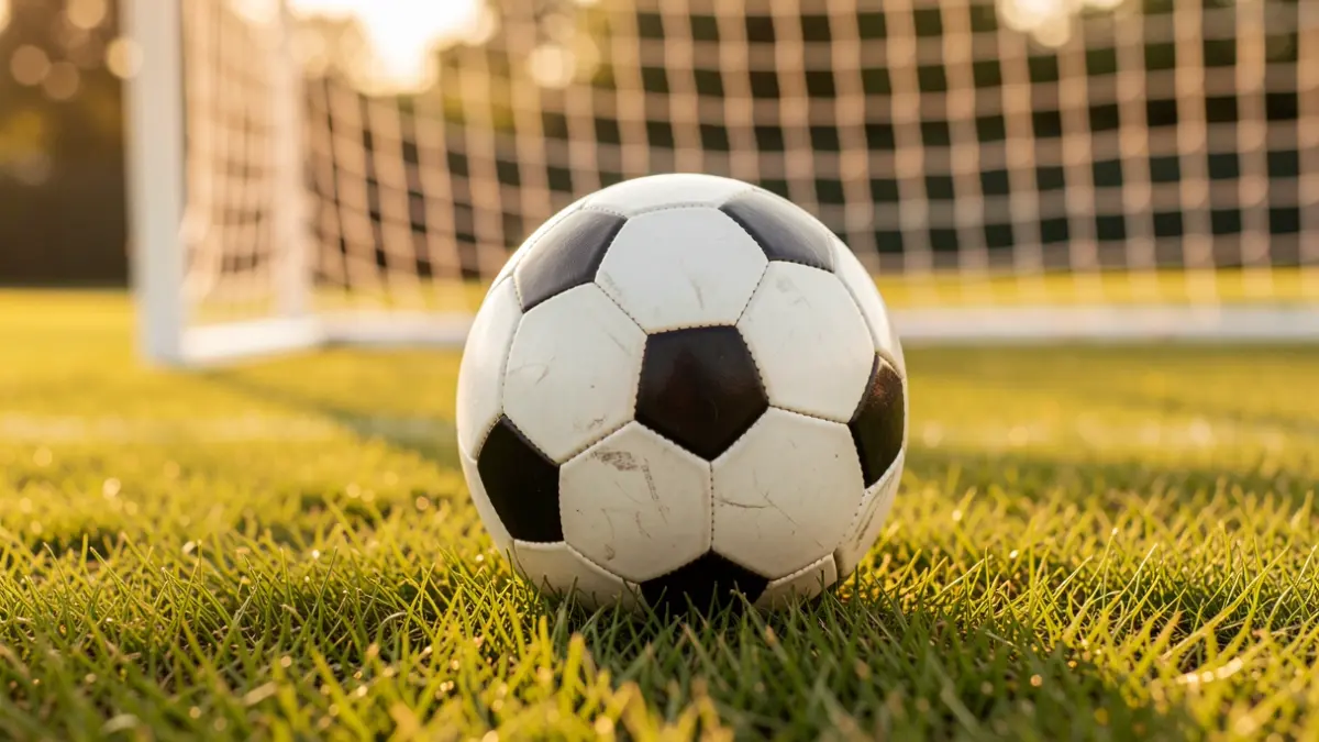 Imagem genérica de uma bola de futebol em campo.