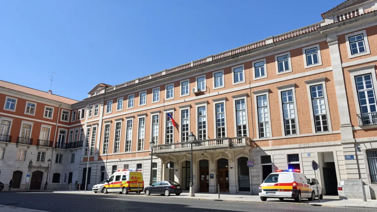 Vista exterior del Hospital de S. João - Pólo de Valongo, Portugal, durante el día.
