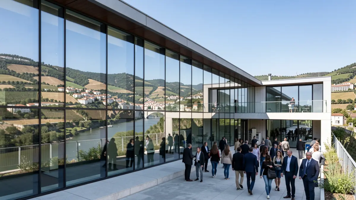 Open Science Platform in Barca D’Alva, integrated into the Douro valley landscape.