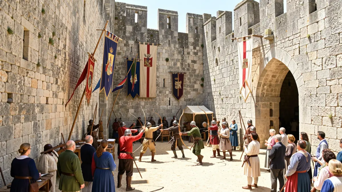 Historical reenactment at Serpa Castle to mark National Castles Day.