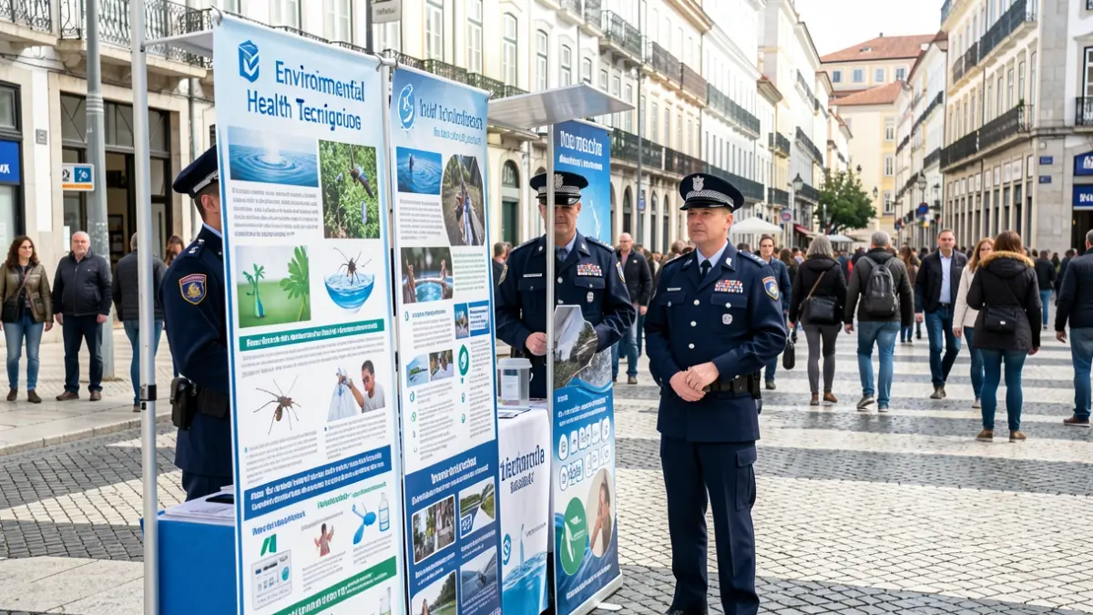 Técnicos de Saúde Ambiental em ação de sensibilização na Avenida da Liberdade, Barcelos.