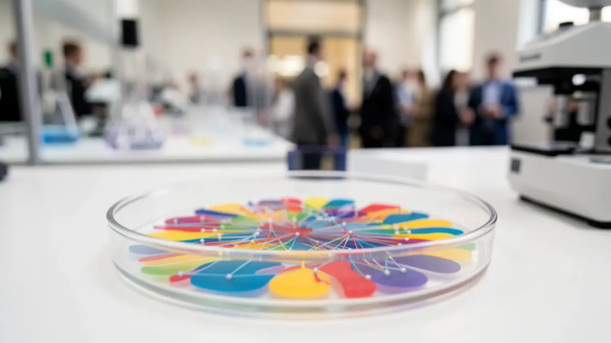 Image of a petri dish with an abstract representation of biotechnology.