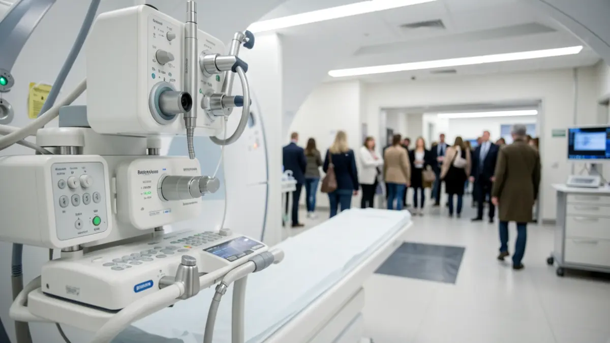 Imagen de equipamiento hospitalario moderno en un entorno clínico.