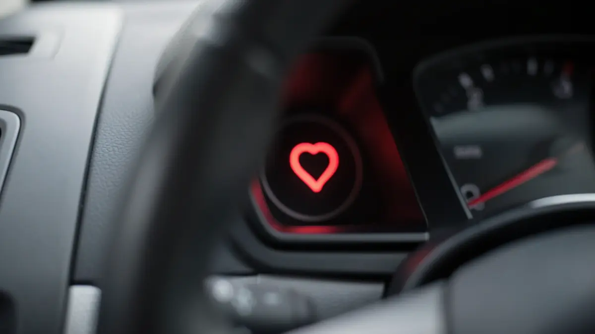 Generic image of a car dashboard with a red warning light illuminated.