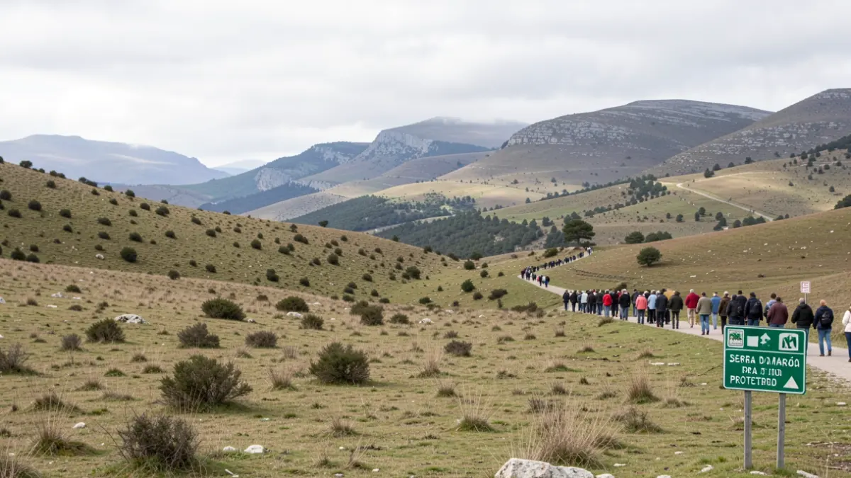Generic image of a protected landscape in Portugal, with hills and sparse vegetation, under diffused light.