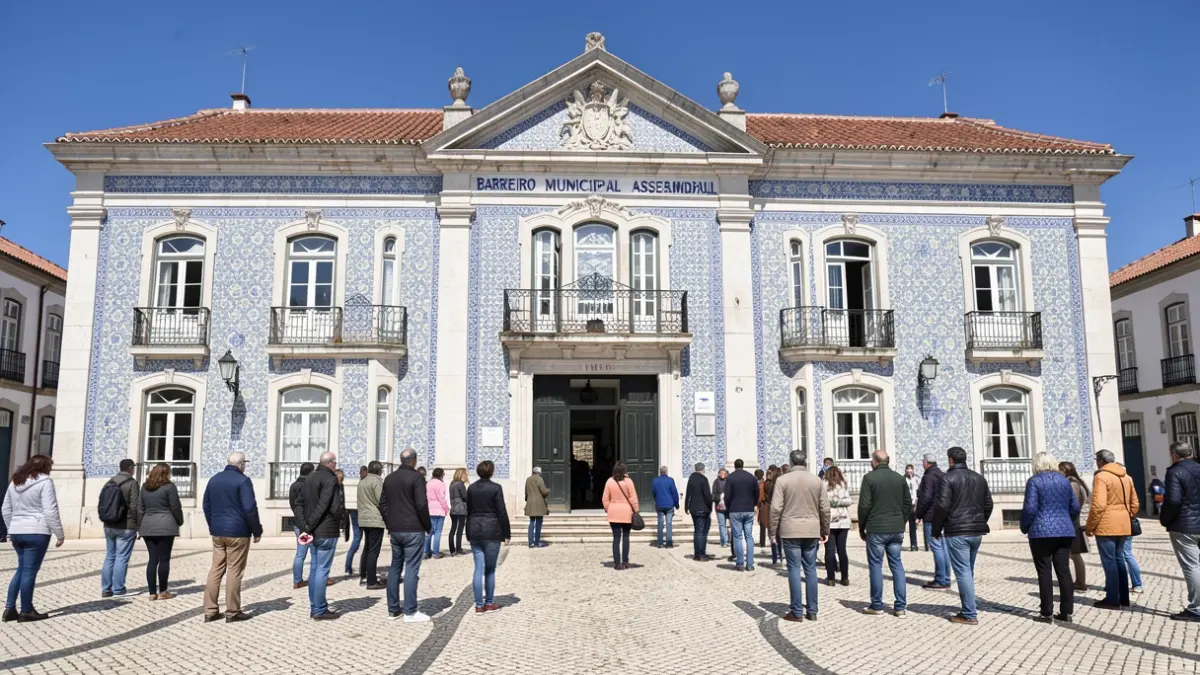 Facade of the Barreiro Municipal Assembly building, a Portuguese institutional building.
