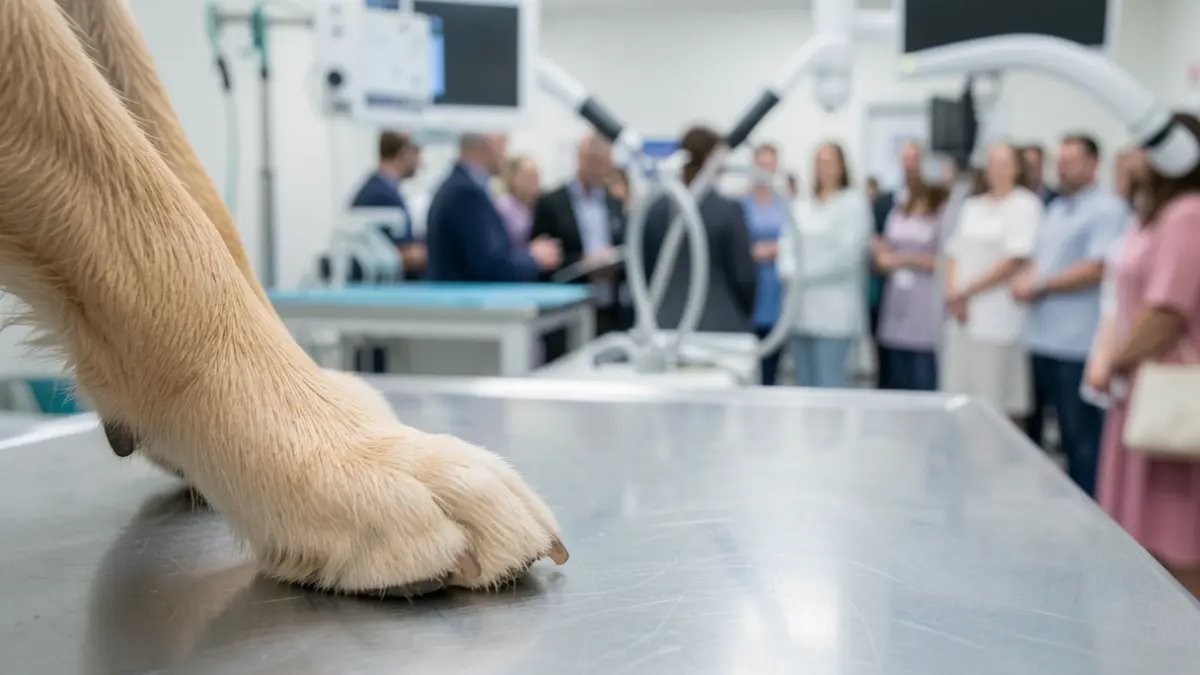 Generic image of an animal's paw in a veterinary clinic.