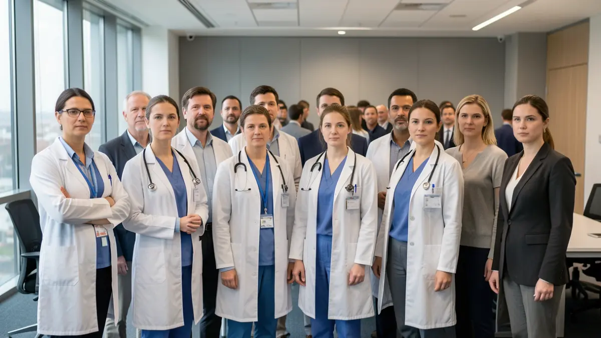Imagen genérica de un grupo de profesionales de la salud unidos en un compromiso.
