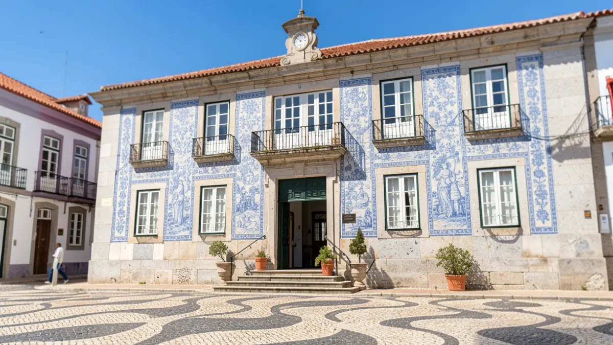 Imagem genérica de um edifício de Câmara Municipal com arquitetura tradicional portuguesa.
