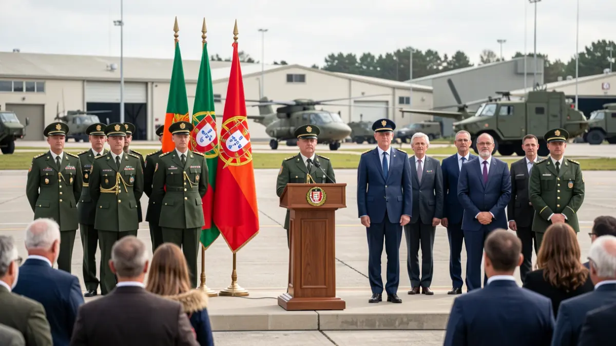 Representación oficial del Ayuntamiento de Penamacor en una ceremonia militar.