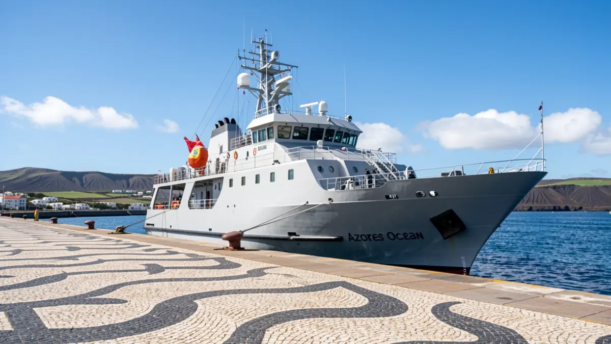Navio de investigação científica "Azores Ocean" ao serviço da Marinha Portuguesa nos Açores.