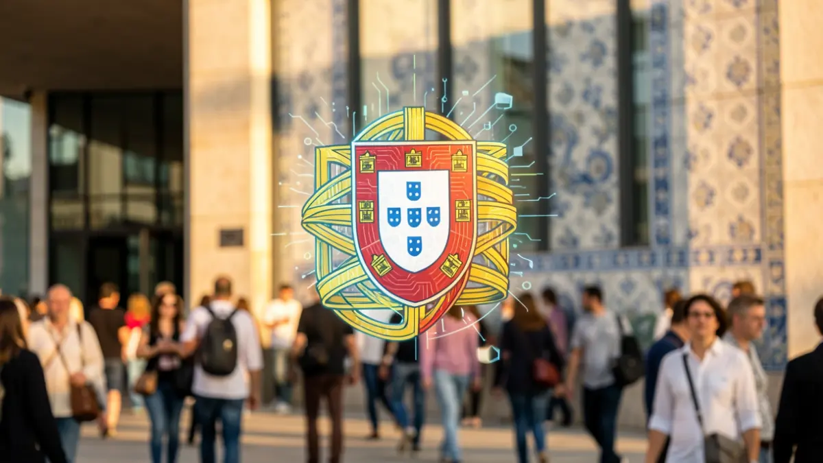Logótipo estilizado que funde elementos tradicionais portugueses com linguagem digital, representando a nova identidade visual da Casa da Cultura de Vimioso.