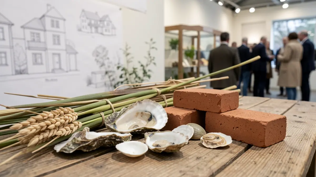Generic image of natural materials like reeds, oyster shells, and clay arranged artistically.