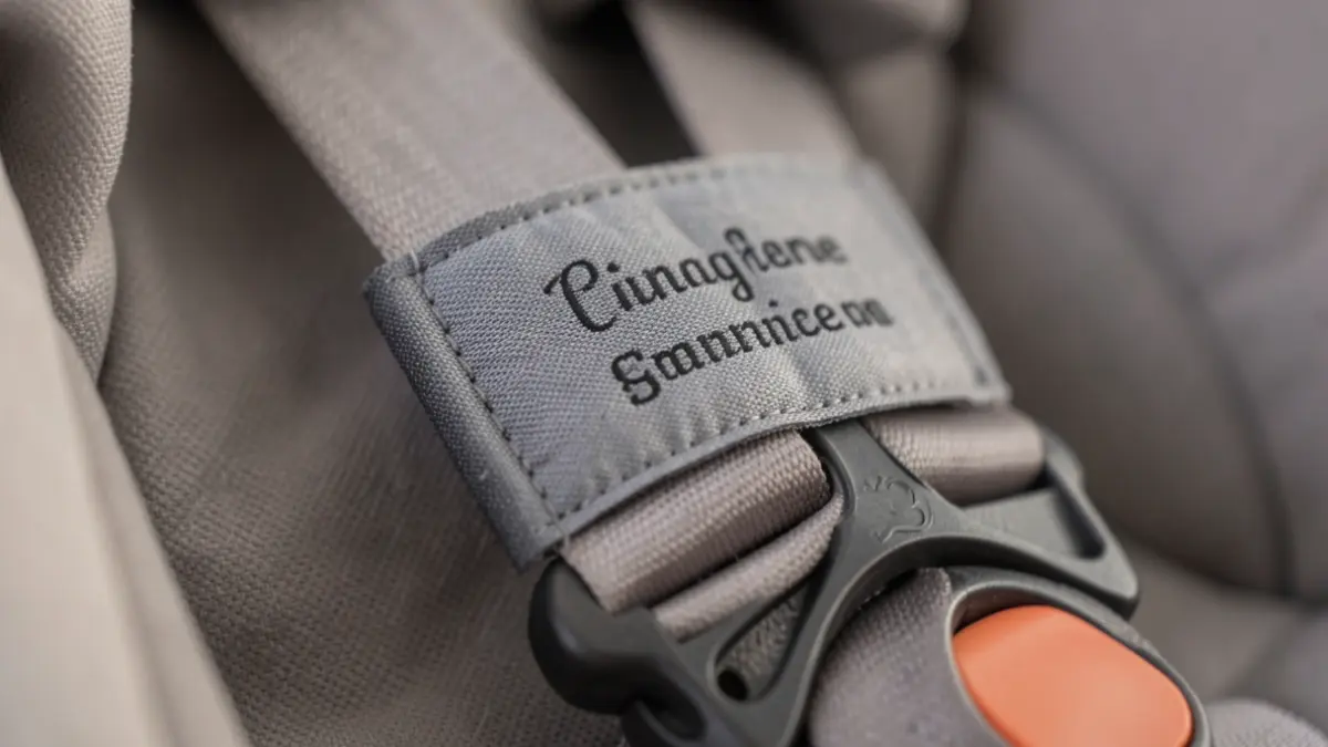 Generic image of a baby car seat with a label.