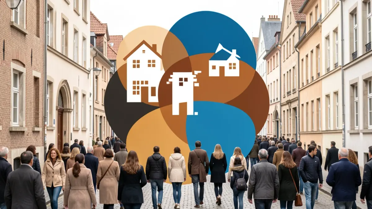 Generic image of integrative strategies for territories, with abstract shapes in earth tones and blues.