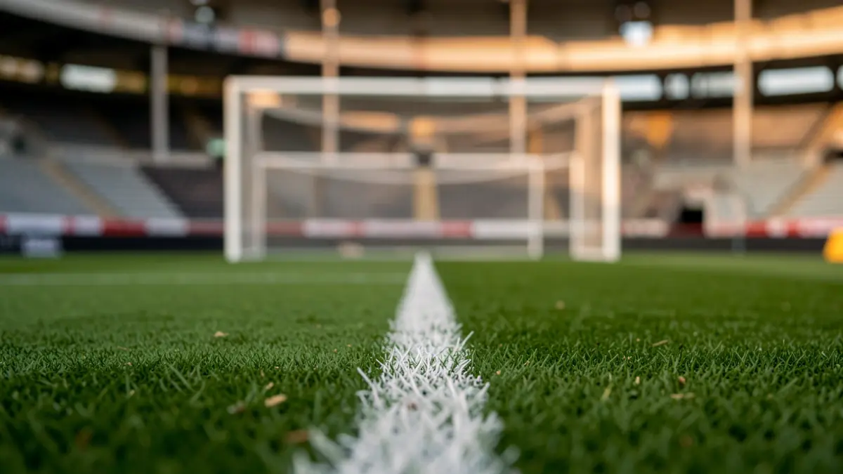 Generic image of a football pitch with goalposts and green grass.