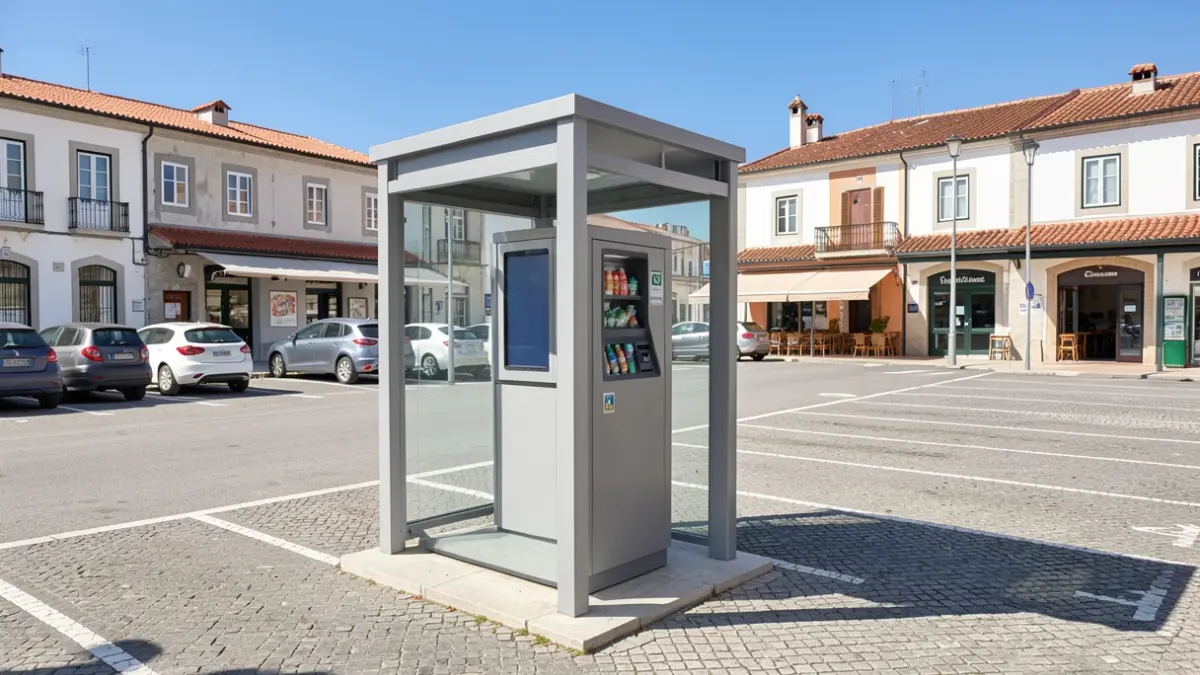 Quiosque de devolução de embalagens em Coimbra.