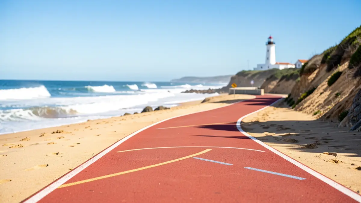 Generic image of a beach race with a lighthouse in the background, in Ílhavo.