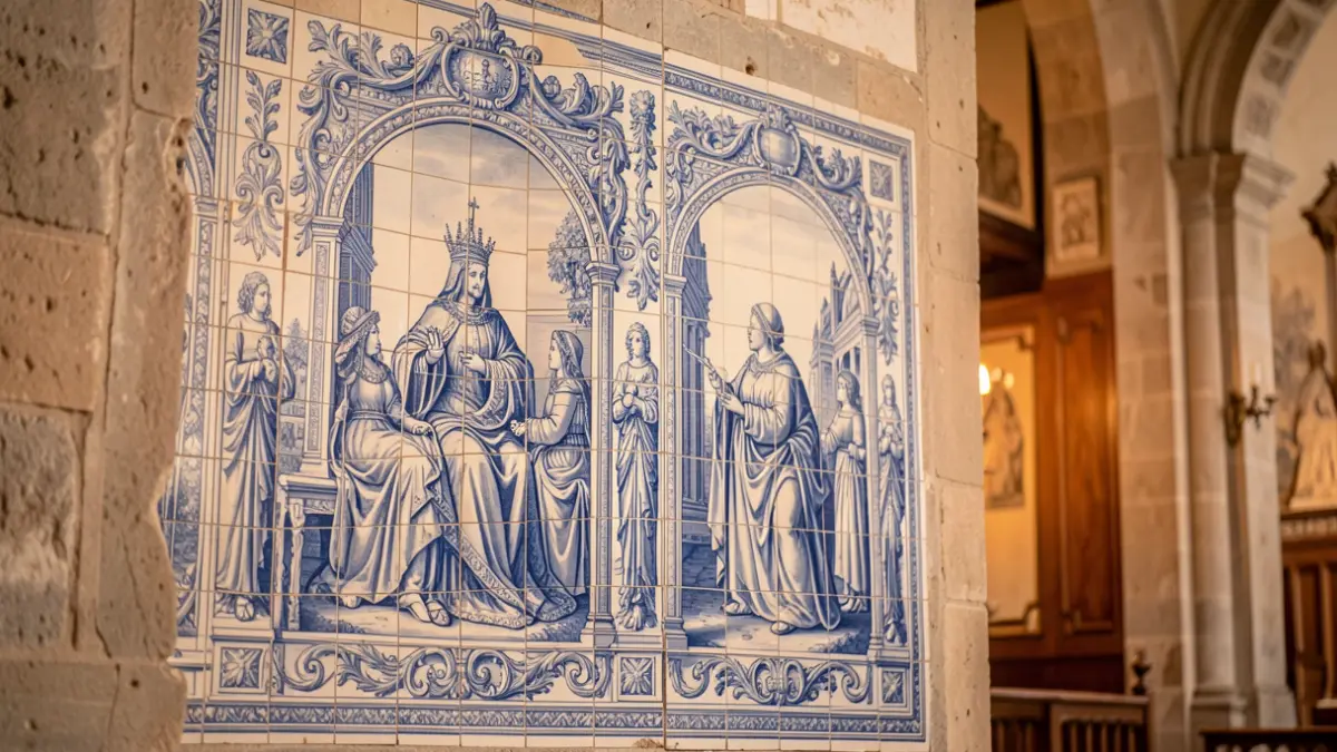 Historic Portuguese tile panels in Monforte.