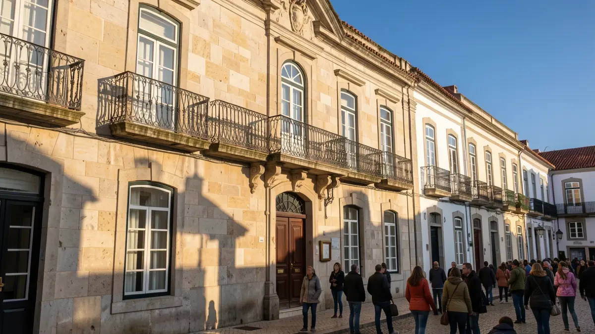 Imagem genérica: luz solar quente da tarde a projetar sombras nas paredes de arenito, céu azul.