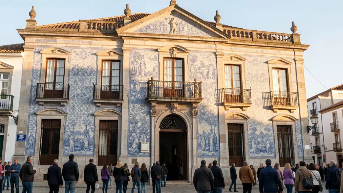 Fachada do Museu da Tapeçaria de Portalegre – Guy Fino, com luz de fim de tarde.