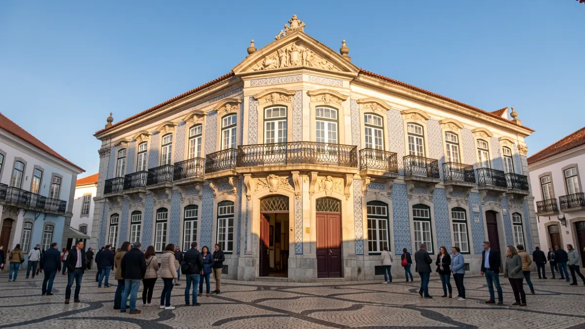 Generic image of the facade of a Portuguese municipal building with traditional architectural elements.