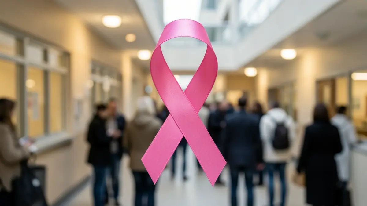 Imagem genérica de uma fita rosa, símbolo da prevenção do cancro da mama.