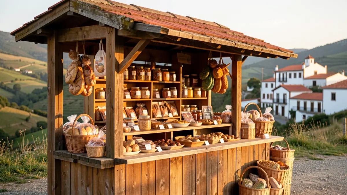 Image of a regional craft and product fair in Serra da Estrela.