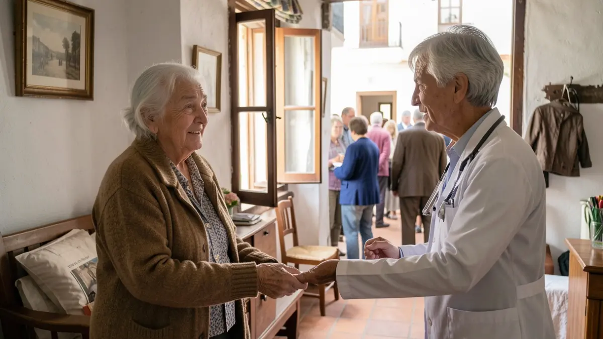 Generic image of a home visit to an elderly person in Portugal.