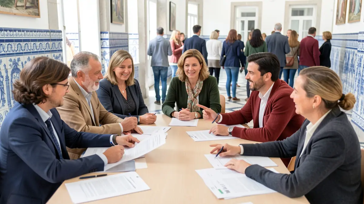 Reunião entre representantes de escolas, associações de pais e Junta de Freguesia para discutir o futuro das crianças.