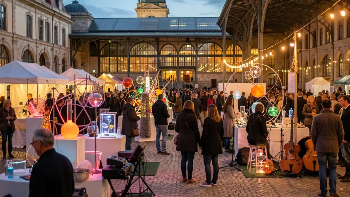 Image of a multidisciplinary festival in Portugal, featuring elements of art, science, and music.