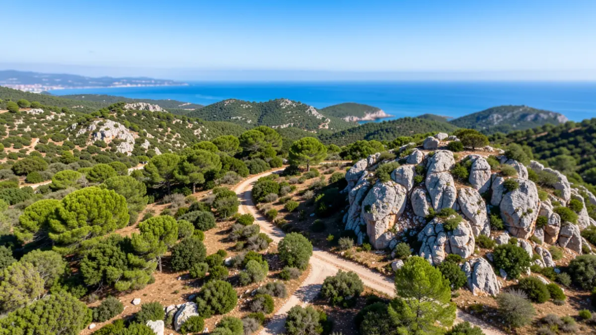 Generic image of a local protected landscape in Portugal, featuring diverse vegetation and paths.