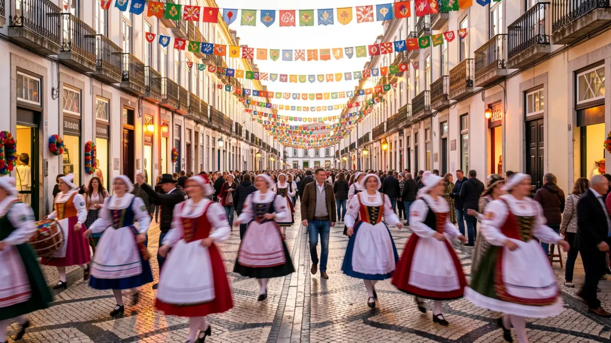 Generic image: featuring colorful decorations and the characteristic Portuguese pavement.
