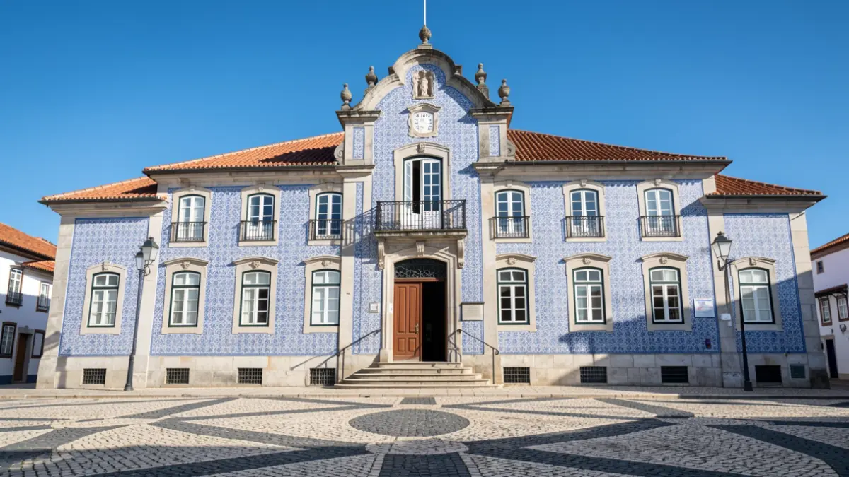 Imagem genérica de um edifício de Câmara Municipal com arquitetura tradicional portuguesa.