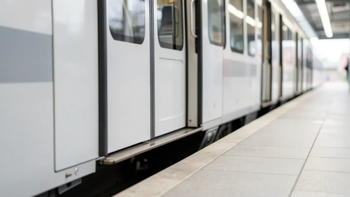 Generic image of a modern train door focusing on accessibility.