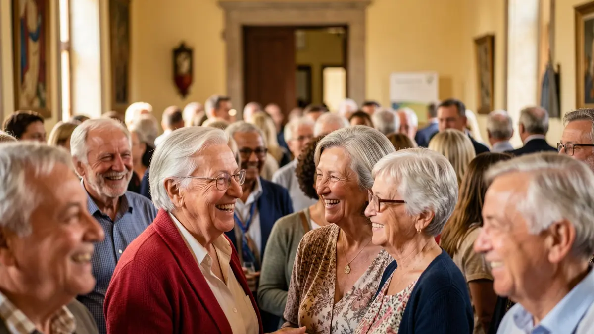 Imagem de idosos a participar num evento comunitário em Monforte, Portugal.