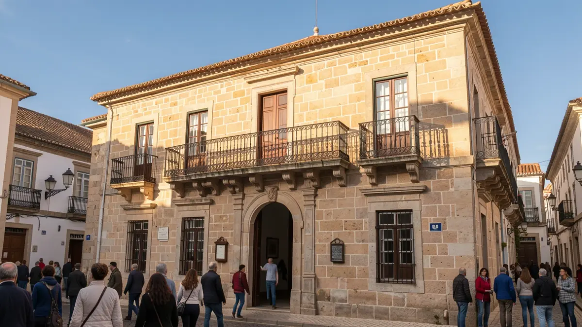 Imagen genérica de la fachada de un edificio municipal con balcón y luz solar.