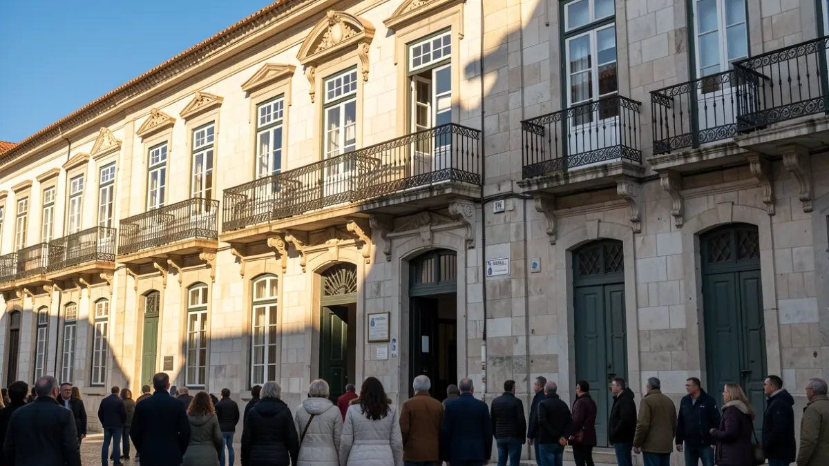 Imagem genérica de uma Câmara Municipal portuguesa com varandas ornamentadas e luz solar de fim de tarde.