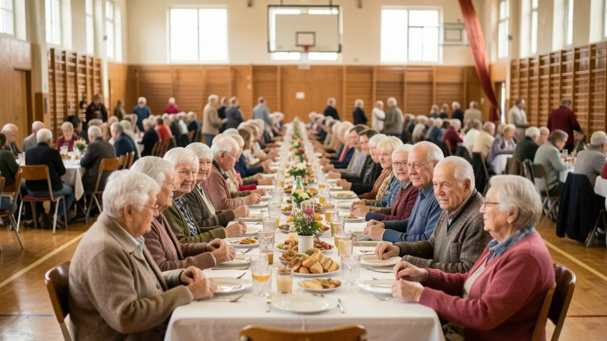Generic image of a hall with elderly people gathered.